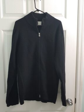 Bogner Fire + Ice Men's Black Wool Full-Zip Sweater Knit Jacket Size XL